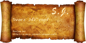 Svarz József névjegykártya